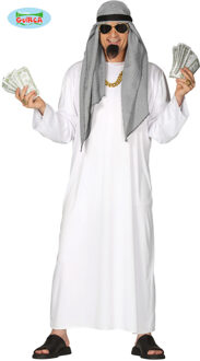 Arabische Olie Sjeik Kostuum Man Wit - Transparant