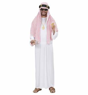 Arabische Sjeik kostuum Wit - Transparant