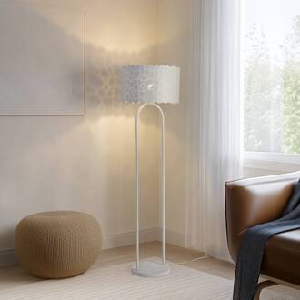 Aralena vloerlamp, wit, metaal, hoogte 143,5 cm