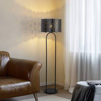 Aralena vloerlamp, zwart/goud, hoogte 143,5 cm zwart, goud