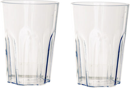 ARAVEN onbreekbare kunststof camping drinkglazen/waterglazen - 8x stuks - 400 ml - polycarbonaatglas