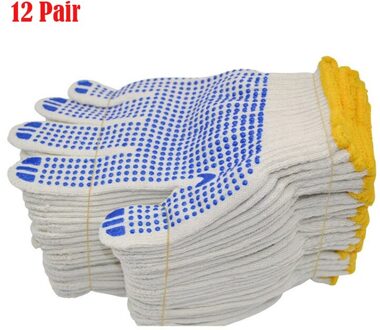 Arbeid 700G Doseren Handschoenen Doseren Handschoenen Katoen Antislip Kraal Handschoenen Bouw Werkhandschoenen 12 paar