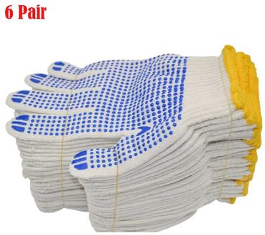 Arbeid 700G Doseren Handschoenen Doseren Handschoenen Katoen Antislip Kraal Handschoenen Bouw Werkhandschoenen 6 paar
