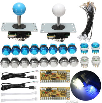 Arcade Joystick Diy Kit Onderdelen Met Led Drukknop + Joystick + Nul Vertraging Usb Encoder + Kabels Game Joystick arcade Diy Kits