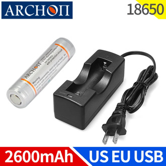 ARCHON original EU US USB plug 18650 charger 18650 battery 2600mAh 3.7v Rechargeable flashlight battery Original genuine 18650