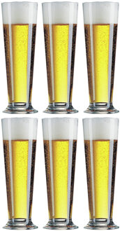 Arcoroc 6x Stuks pilsener bierglazen voor witbier/rosebier 390 ml Transparant
