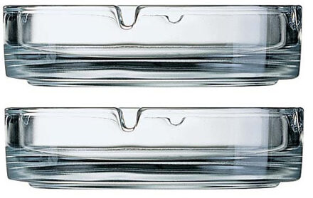 Arcoroc Asbak - 2x - D10,5 cm - transparant - glas - tafelasbak