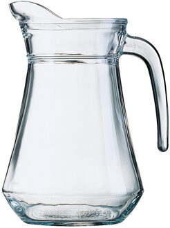 Arcoroc Glazen schenkkan/karaf - 1 liter/1000 ml - Sapkannen/waterkannen/schenkkannen Transparant
