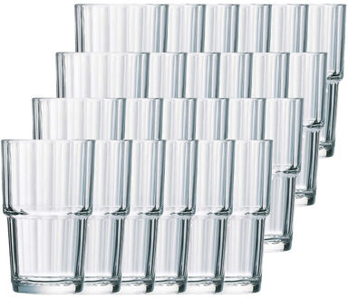 Arcoroc Longdrinkglazen Norvege - 24x stuks - glas - 270 ml - Koffie/thee glazen - stapelbaar