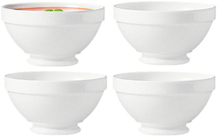 Arcoroc Soepkommen Horeca Bowls - 10x - wit - D13 x 7 cm - opaal - schaaltjes op kleine voet - stapelbaar