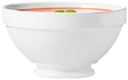 Arcoroc Soepkommen Horeca Bowls - wit - D13 x 7 cm - opaal - schaaltjes op kleine voet - stapelbaar