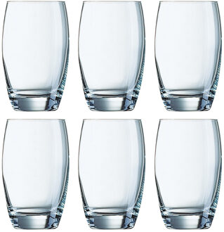 Arcoroc Waterglazen Salto - 6x st - 350 ml - glas - sapglazen - glazen - drinkglazen Transparant