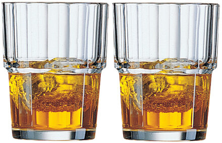 Arcoroc Whisky tumbler glazen - 6x - Norvege serie - 160 ml - Whiskeyglazen Transparant