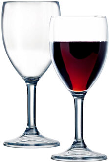 Arcoroc Wijnglas - 2x - hard kunststof - 300 ml - onbreekbaar - camping/picknick glazen
