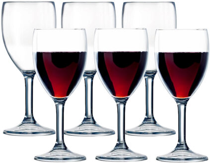 Arcoroc Wijnglas - 6x - hard kunststof - 300 ml - onbreekbaar - camping/picknick glazen