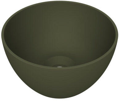 Arcqua Arqua Olivia Waskom - 22x22cm - rond - opbouw - mat groen WAS390646 Groen mat