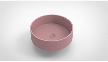 Arcqua Case waskom - 40x40cm - Rond - Cast marble Roze Mat WAS404260