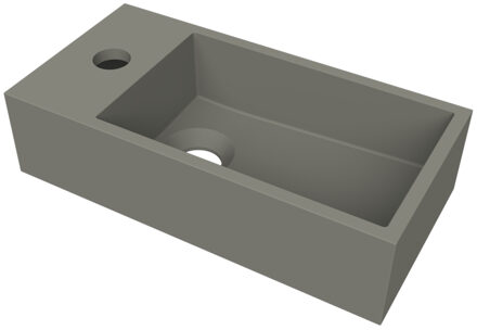 Arcqua Fontein Arcqua Flair 36x18x9 cm met Kraangat Links Mat Beton Beton-Grijs