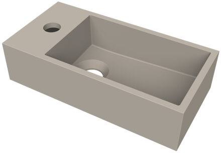 Arcqua Fontein Arcqua Flair 36x18x9 cm met Kraangat Links Mat Klei Beige