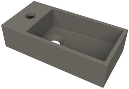 Arcqua Fontein Arcqua Flair 36x18x9 cm met Kraangat Links Mat Quartz Grijs