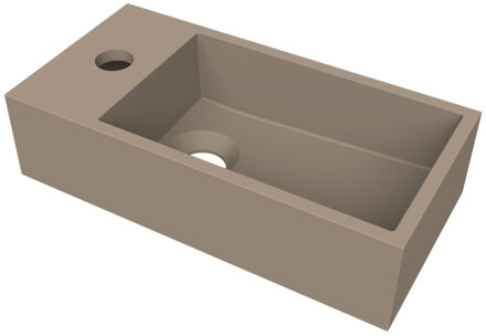 Arcqua Fontein Arcqua Flair 36x18x9 cm met Kraangat Links Mat Truffel Beige