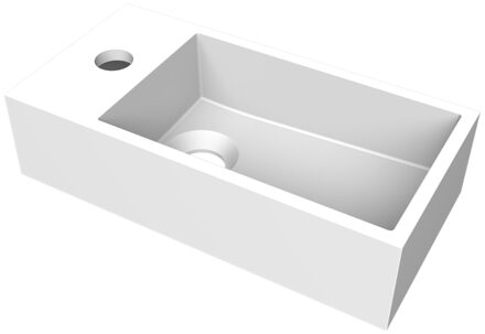 Arcqua Fontein Arcqua Flair 36x18x9 cm met Kraangat Links Mat Wit