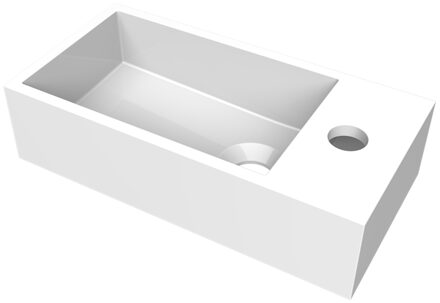 Arcqua Fontein Arcqua Flair 36x18x9 cm met Kraangat Rechts Glans Wit