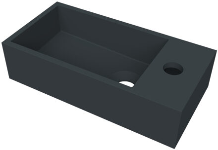 Arcqua Fontein Arcqua Flair 36x18x9 cm met Kraangat Rechts Mat Antraciet