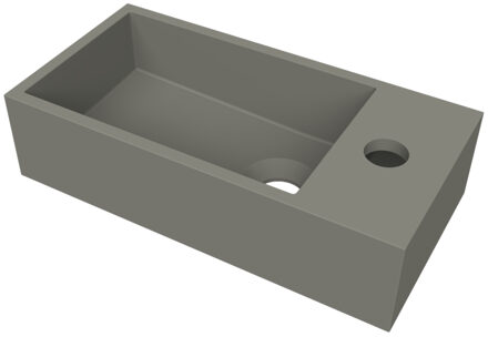 Arcqua Fontein Arcqua Flair 36x18x9 cm met Kraangat Rechts Mat Beton Beton-Grijs