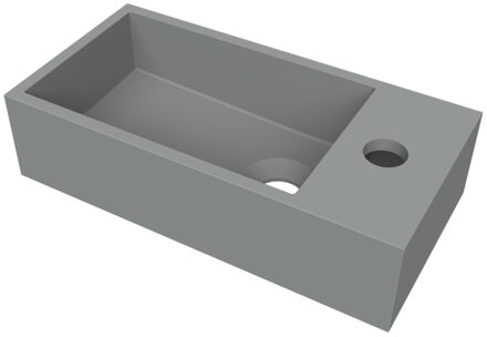 Arcqua Fontein Arcqua Flair 36x18x9 cm met Kraangat Rechts Mat Grijs