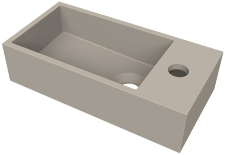 Arcqua Fontein Arcqua Flair 36x18x9 cm met Kraangat Rechts Mat Klei Bruin