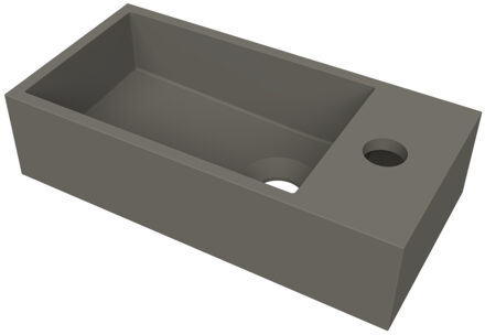 Arcqua Fontein Arcqua Flair 36x18x9 cm met Kraangat Rechts Mat Quartz Grijs