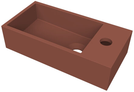 Arcqua Fontein Arcqua Flair 36x18x9 cm met Kraangat Rechts Mat Terracotta