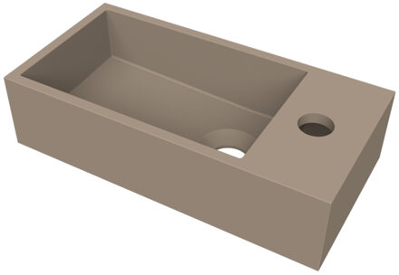 Arcqua Fontein Arcqua Flair 36x18x9 cm met Kraangat Rechts Mat Truffel Bruin