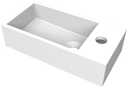 Arcqua Fontein Arcqua Flair 36x18x9 cm met Kraangat Rechts Mat Wit