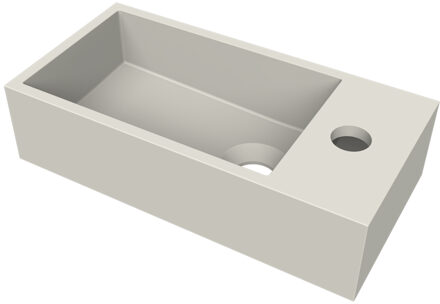 Arcqua Fontein Arcqua Flair 36x18x9 cm met Kraangat Rechts Mat Zand Beige