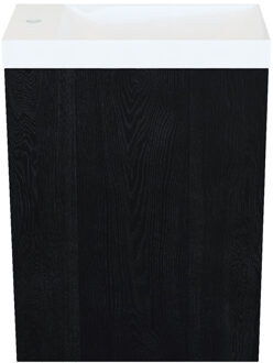 Arcqua Fonteinkast Black Oak Arcqua Luna 40x55x28 cm Incl. Fontein Glans Wit Met Overloop