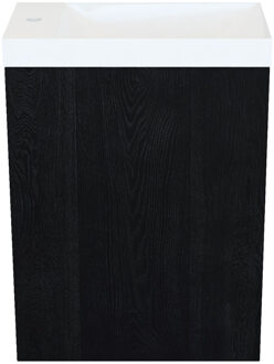 Arcqua Fonteinkast Black Oak Arcqua Luna 40x55x28 cm Incl. Fontein Glans Wit Zonder Overloop Arcqua