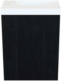 Arcqua Fonteinkast Black Oak Arcqua Luna 40x55x28 cm Incl. Fontein Glans Wit Zonder Overloop