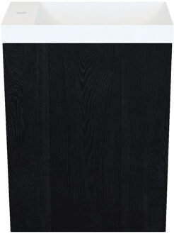 Arcqua Fonteinkast Black Oak Arcqua Luna 40x55x28 cm Incl. Fontein Mat Wit Met Overloop Arcqua