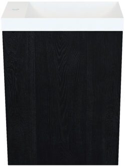 Arcqua Fonteinkast Black Oak Arcqua Luna 40x55x28 cm Incl. Fontein Mat Wit Zonder Overloop Arcqua