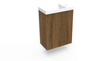 Arcqua Fonteinkast Cafe Oak Arcqua Ridge 40x55x28 cm Incl. Fontein Mat Wit Zonder Overloop