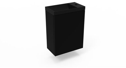 Arcqua Fonteinkast Mat Zwart Arcqua Luna 40x55x28 cm Incl. Fontein Mat Zwart Zonder Overloop