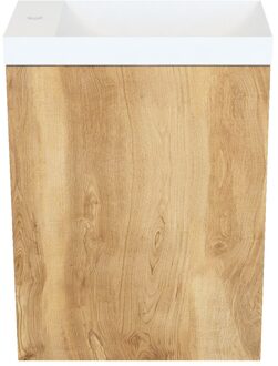 Arcqua Fonteinkast Natural Oak Arcqua Luna 40x55x28 cm Incl. Fontein Mat Wit Met Overloop Arcqua