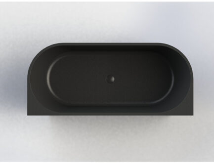 Arcqua Half Vrijstaand Bad Arcqua Pinto Back To Wall 180x80x57 cm Mat Zwart