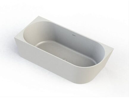 Arcqua Half Vrijstaand Hoekbad Arcqua Pinto Back To Wall 170x73x57 cm Mat Wit Links