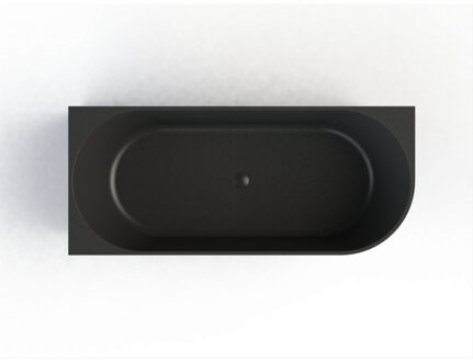 Arcqua Half Vrijstaand Hoekbad Arcqua Pinto Back To Wall 170x73x57 cm Mat Zwart Links