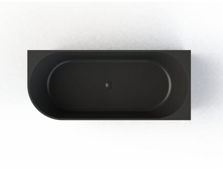 Arcqua Half Vrijstaand Hoekbad Arcqua Pinto Back To Wall 170x73x57 cm Mat Zwart Rechts