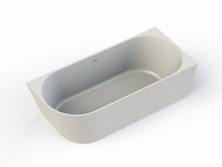 Arcqua Half Vrijstaand Hoekbad BWS Pinto Back To Wall 170x73x57 cm Mat Wit Rechts