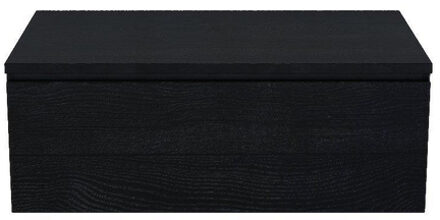 Arcqua Living Onderkast - 80x46x30cm - 1 lades - greeploos - gemelamineerd spaanplaat - oak black ONK494185 Oak Black (Hout)